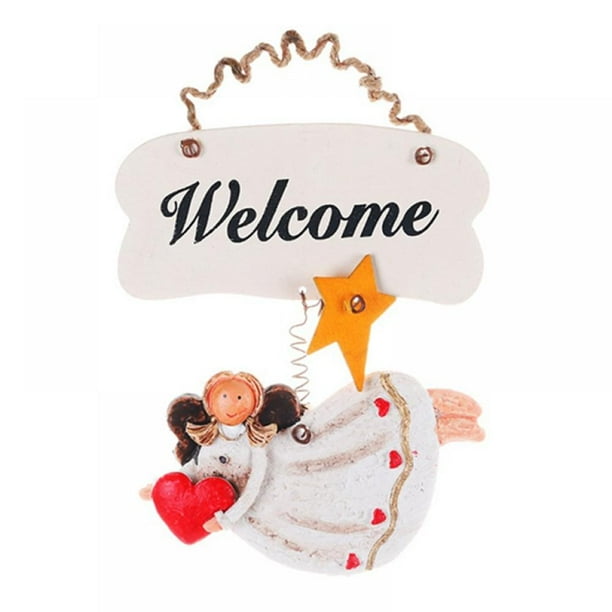 Welcome Sign,Home Decorative Door Wall Plaque,Angel Figure Hanging Ornaments Welcome Sign,Home Decorative Door Wall Plaque,Angel Figure Hanging Ornaments